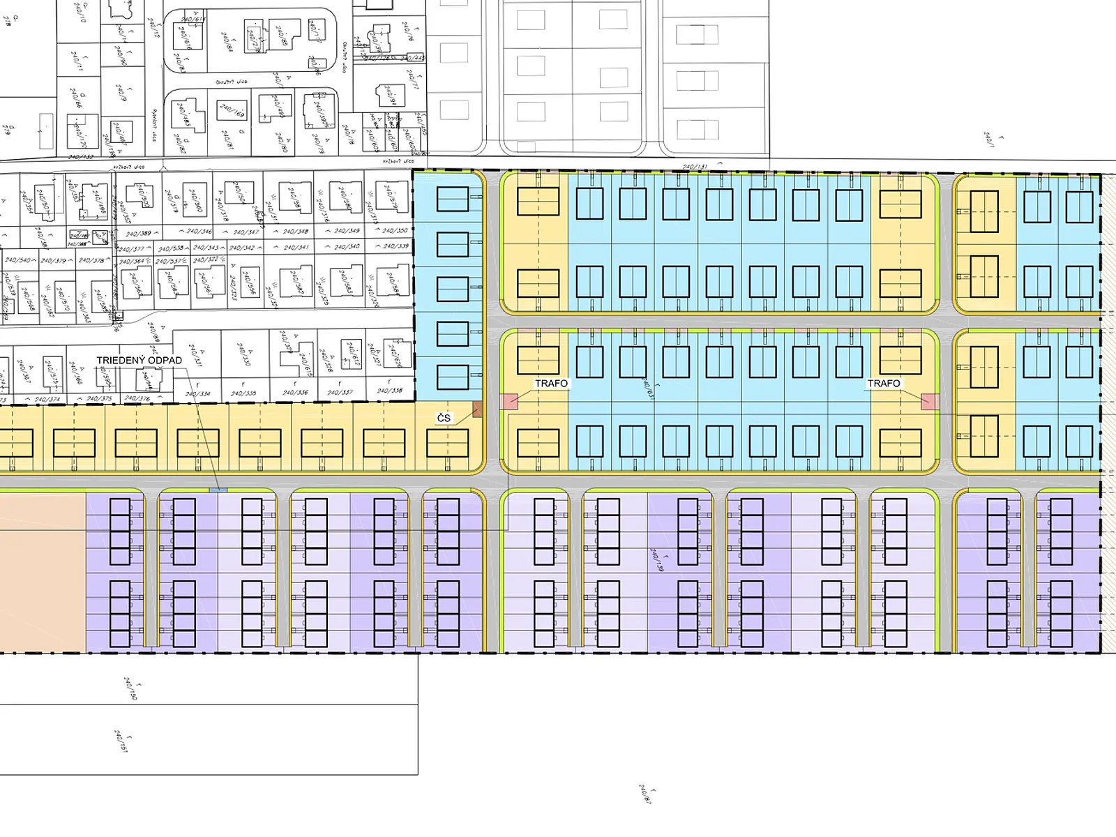 Residential zone site plan, design drawing