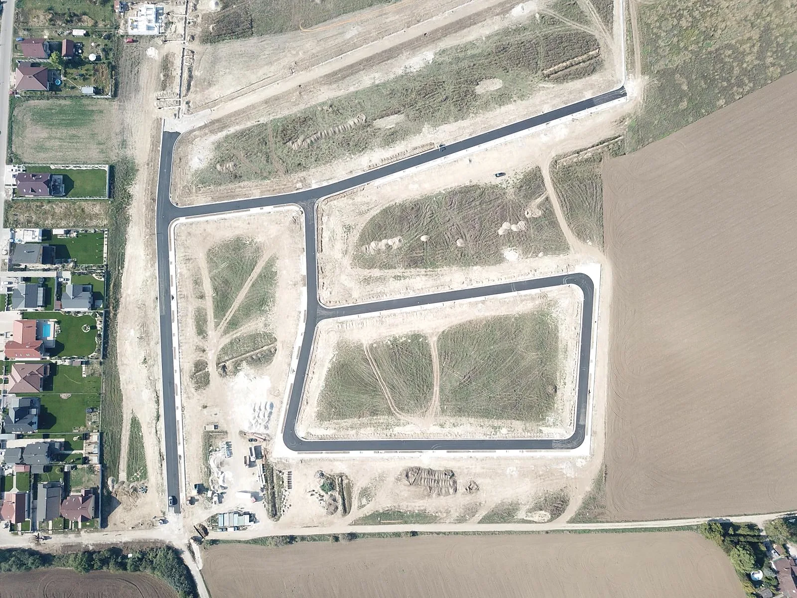 Prepared plots, aerial photo, September 2018