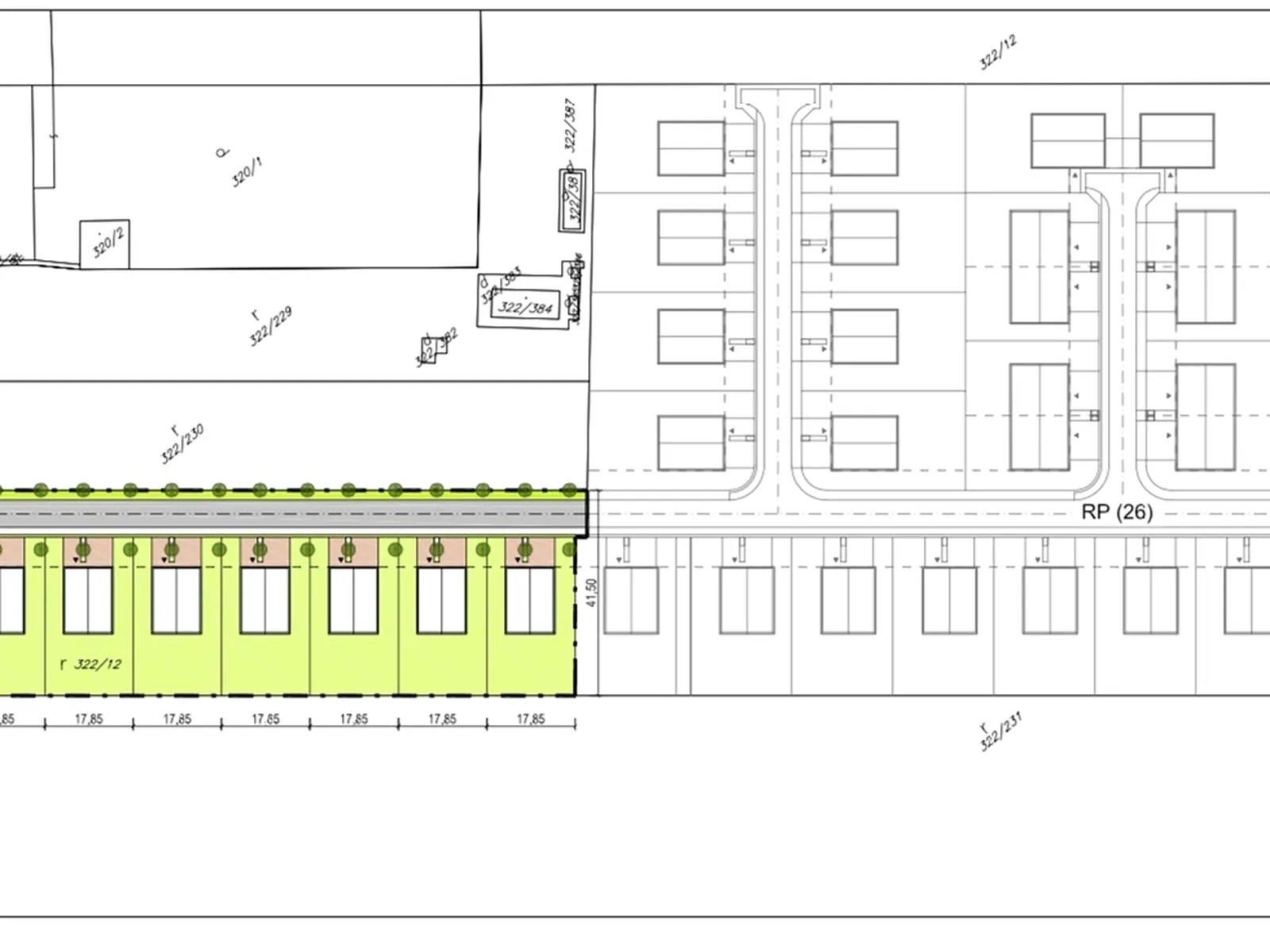 Residential zone site plan, design drawing