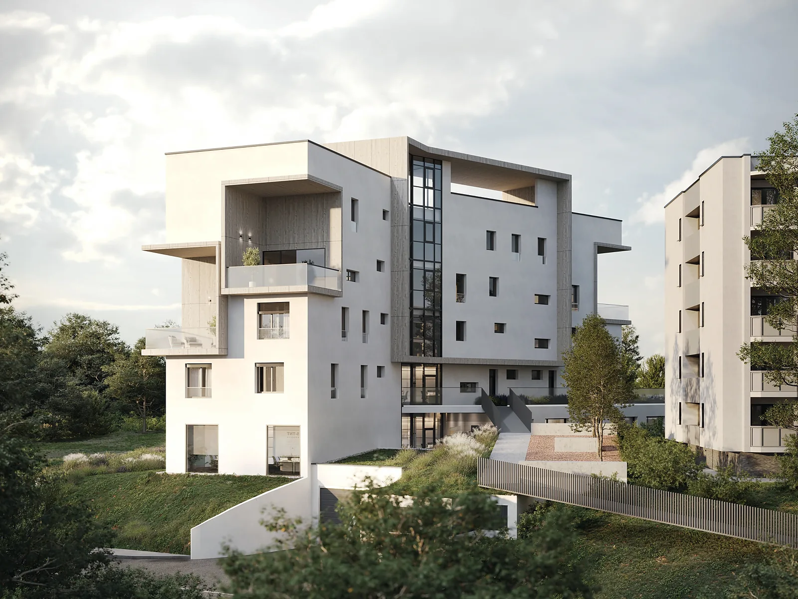Visualisation, view from the access road