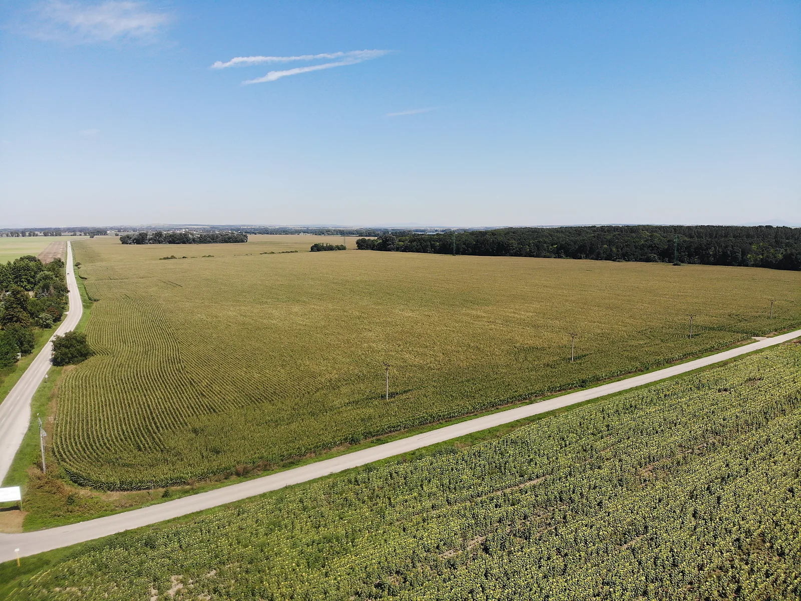 The plot before construction began, aerial photo