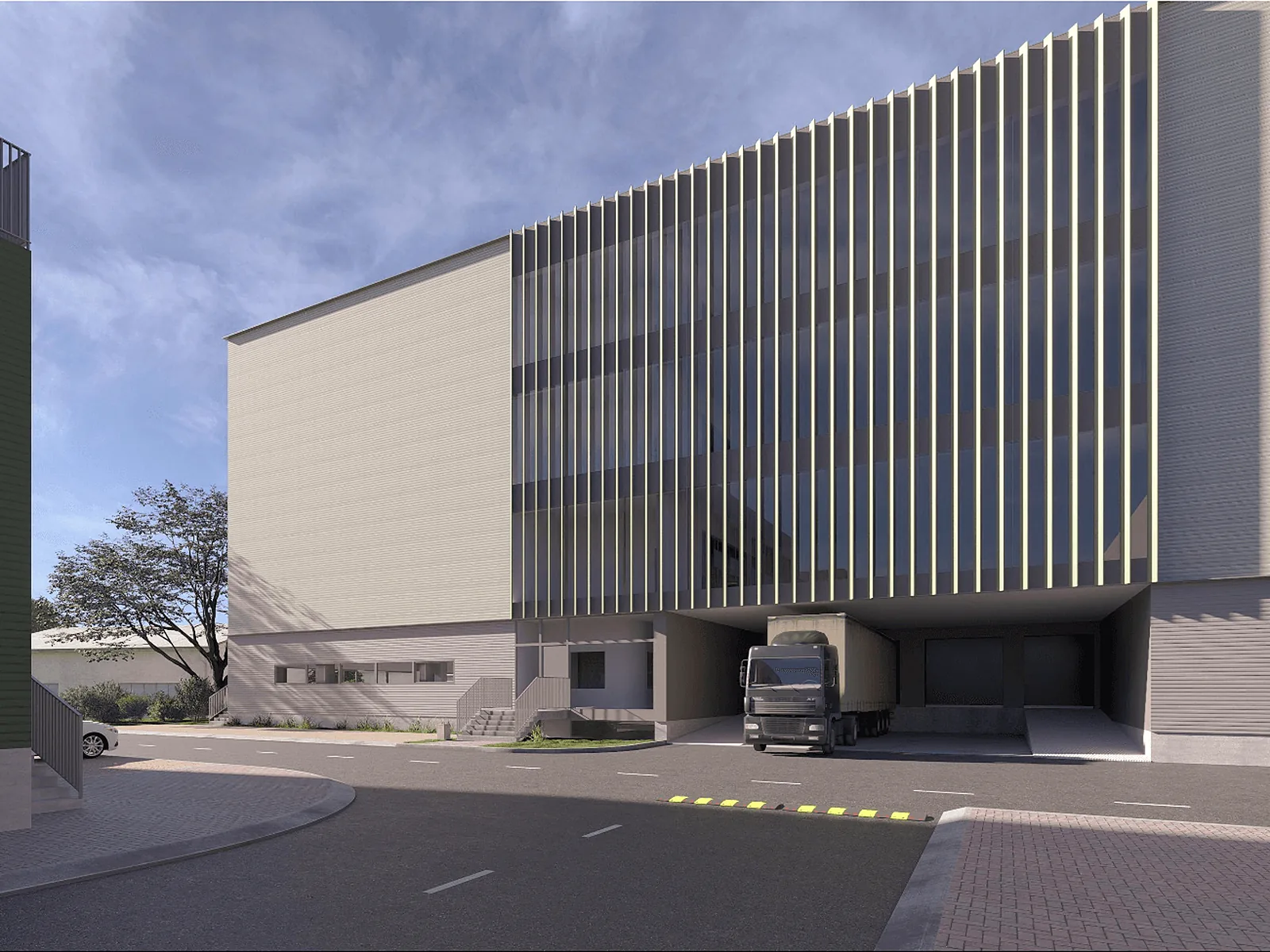 Visualisation of the hall, the completed building has not been photographed yet
