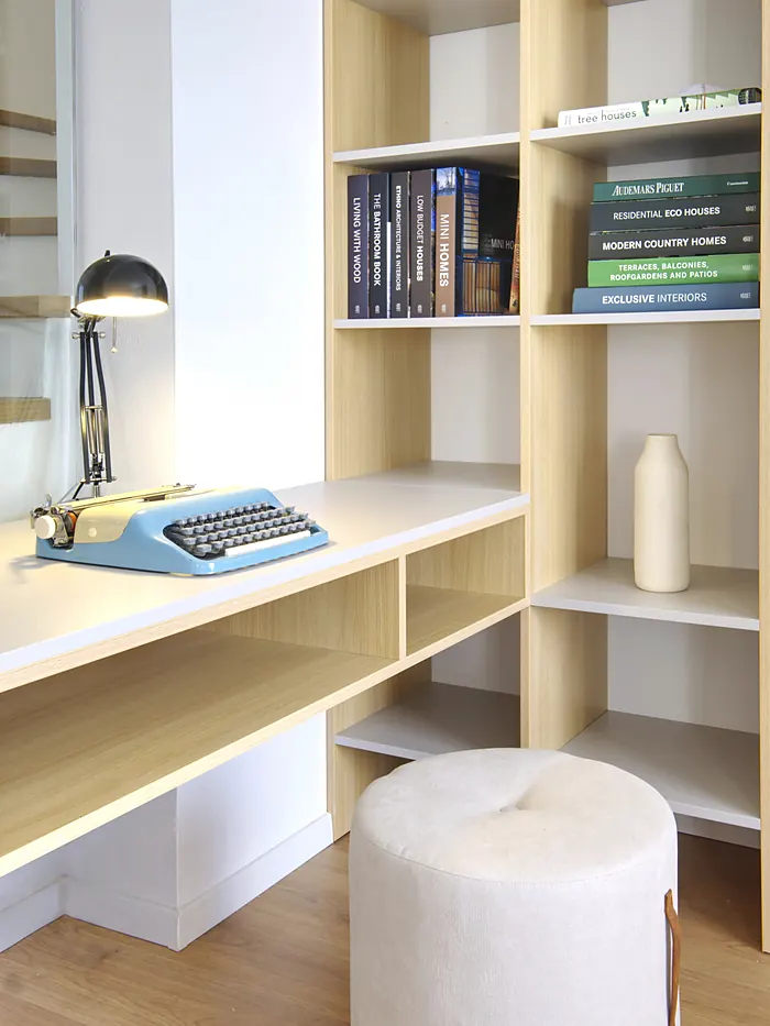 Study with a bookcase